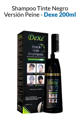 Shampoo Tinte Negro Versión Peine - Dexe 200ml