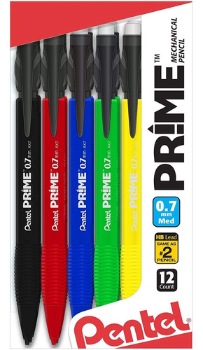 Lápiz Mecánico Pentel Prime De 0,7 Mm, Barriles Variados,...