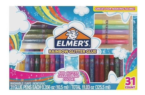 Kit 31 Colores Glue  Elmer´s Colores Glitter, Brillos,fluo, 