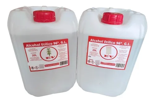 comprar 2 Bidones 20 Litros Alcohol Etílico Grado 96° Puro De Caña