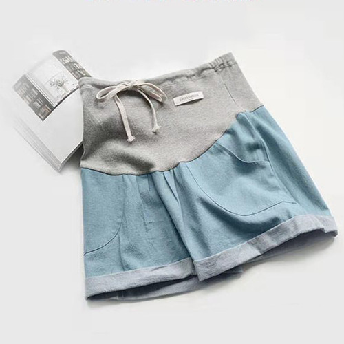 Pantalones Cortos De Mezclilla Para Maternidad Con Cordón Fi