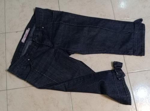 Pantalon Jeans Pescador Detalle Moño Talle 42