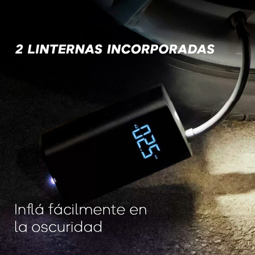 Imagen 8 de 10 de Inflador Electrico Recargable Auto Moto Bici Compresor Aire