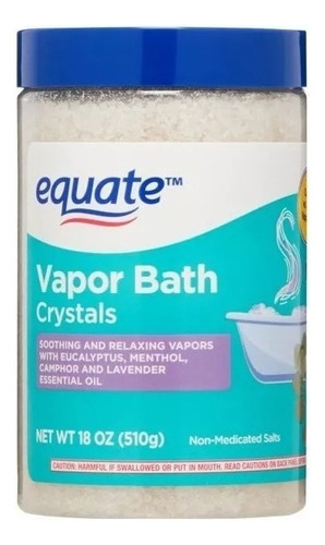 Cristales De Baño Equate Vapores Relajantes 15oz /tipo Vicks Color Transparente