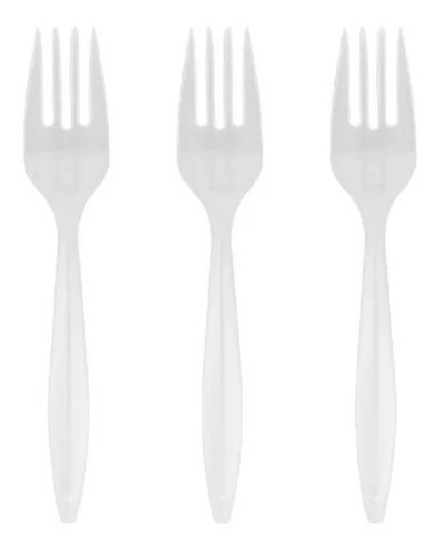 Imagen 2 de 2 de Tenedor Desechable Blanco X100 Tenedor Plástico