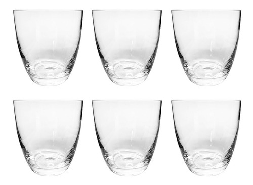 Vasos Para Agua Whisky De Cristal Bohemia Elisabeth 300cc X6 Color Transparente