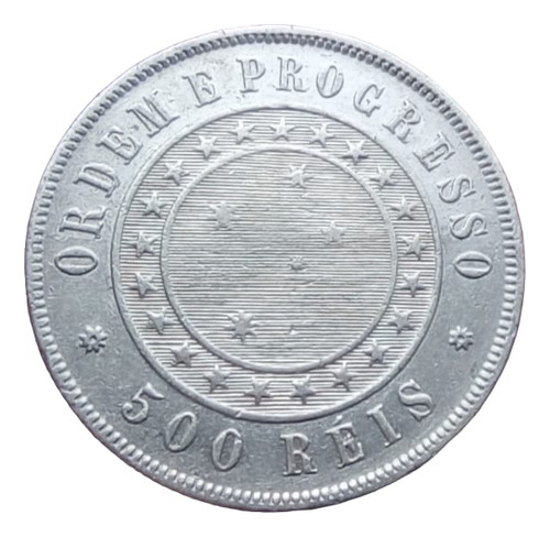Brasil Plata 500 Reís 1889. Excelente Estado. (Usado)