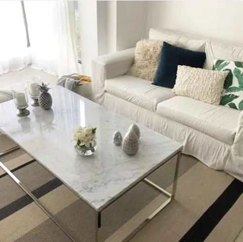 comprar Mesa Ratona Mármol Carrara Y Cromada - Carrara Design