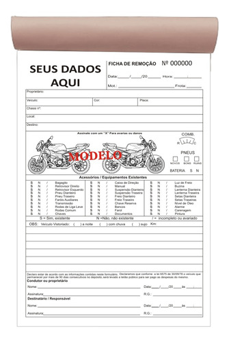 Checklist Moto / Personalizado / 4 Tls. De 50 Fls
