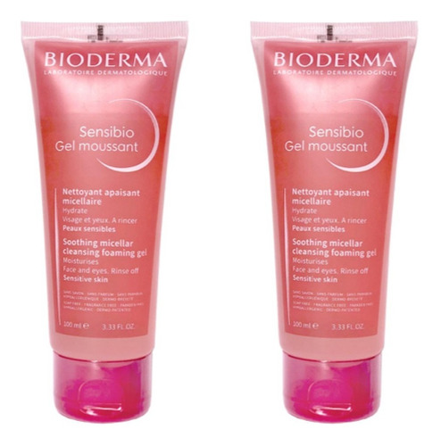 Kit 2x Tubos Gel Moussant Sensibio Bioderma Limpia Hidrata