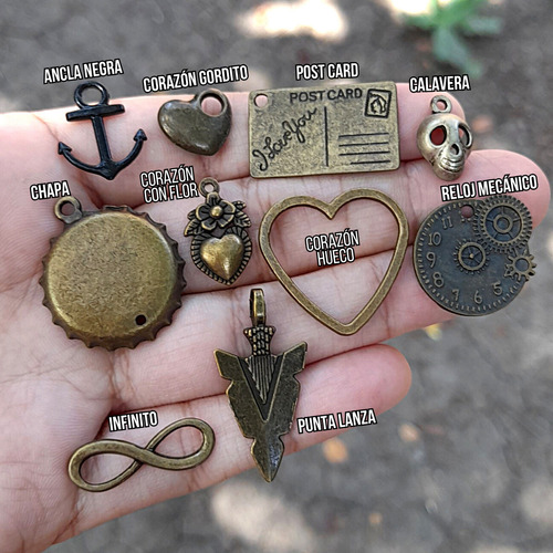 Dijes Al Mayor Por Docena Tono Vintage Material Bisutería