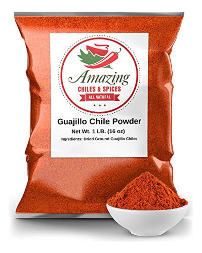 Condimento Mexicano  Guajillo Chile Polvo Molido 1 Lb (16oz)