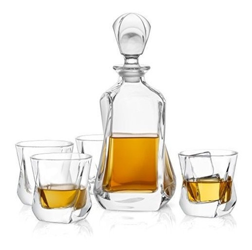 Joyjolt Aurora Set De 5 Piezas De Whisky De Cristal Set 100%