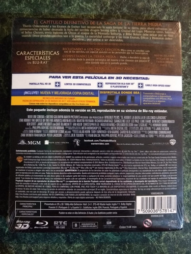 Hobbit La Batalla De Los 5 Ejercitos Blu-ray 3d