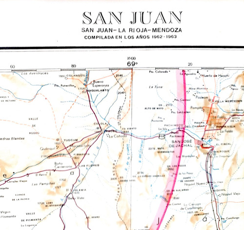 San Juan Mapa 1969 78 X 57 Cms Instituto Geográfico Plano