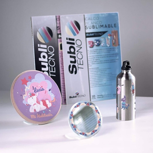 Imagen 3 de 6 de Calco Sublimable Magico Tazas Comunes Pack 10unid 23x33cm