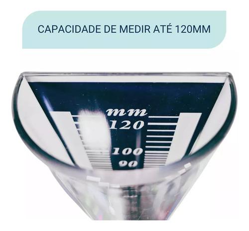 Pluviometro Medidor De Chuva 120mm Acrílico Transparente