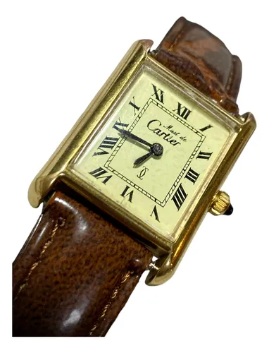 Reloj must de cartier 18k gold electroplated best sale
