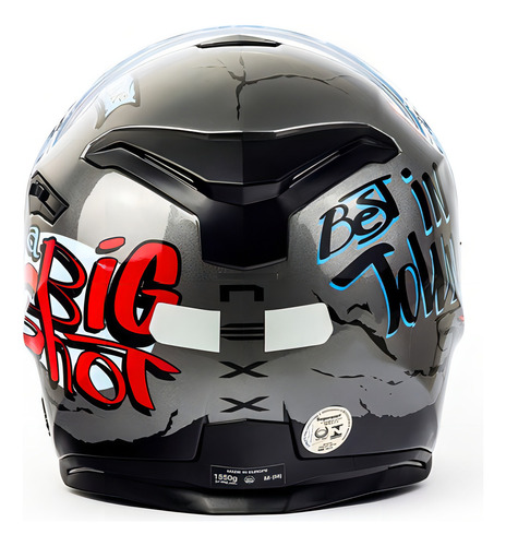 Casco Nexx Sx100 Bigshot gris con visera solar y casco Pinlock, talla 60/L