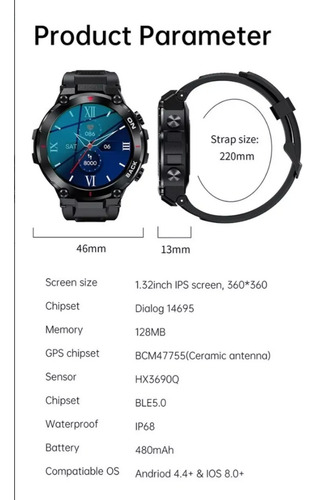 Imagen 6 de 10 de Reloj Gps Running Smartwach Satelital Deportivo Hombre Muje