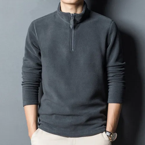 Sudadera De Forro Polar Con Media Cremallera Para Hombre, Estilo Casual