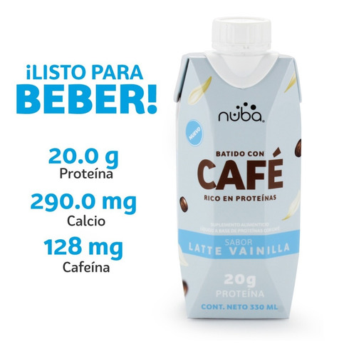 Imagen 2 de 5 de Nuba Cafe + Proteina Listo Para Beber