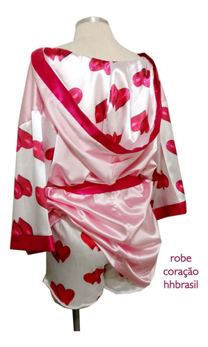Kit Robe Com Capuz, Shorts Doll Ou Samba Canção Tamanho G