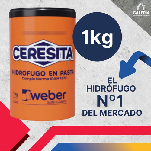 Imagen 2 de 10 de Ceresita Weber Aditivo Hidrofugo En Pasta 1kg Pared Exterior