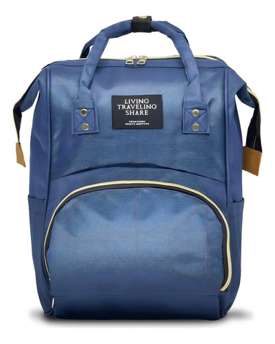 Mochila Bolsa Maternidade Impermeável Passeio Azul Multmaxx