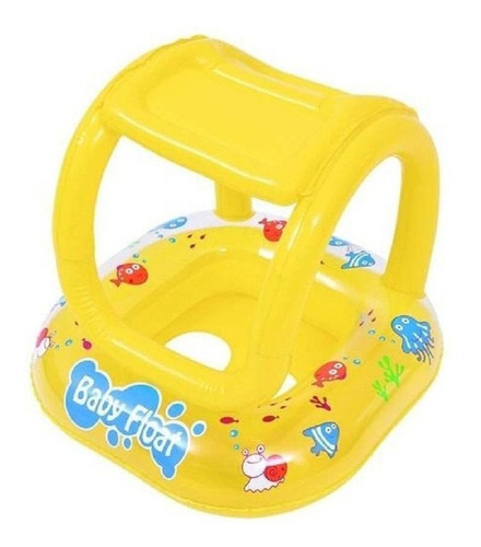 Asiento Flotador Salvavidas Con Techo Bebes Pileta Inflable-