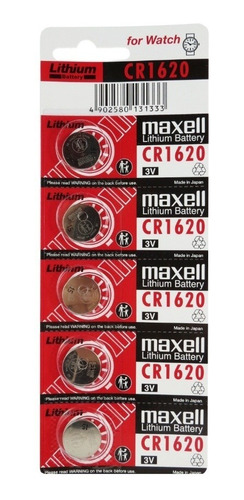 Imagen 2 de 3 de Tira 5 Pilas Cr1620 Tipo Botón Japonesa /maxell