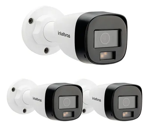Kit 3 Câmeras 2 Megapixels 20m Vhd 1220 Full Color Intelbras Cor