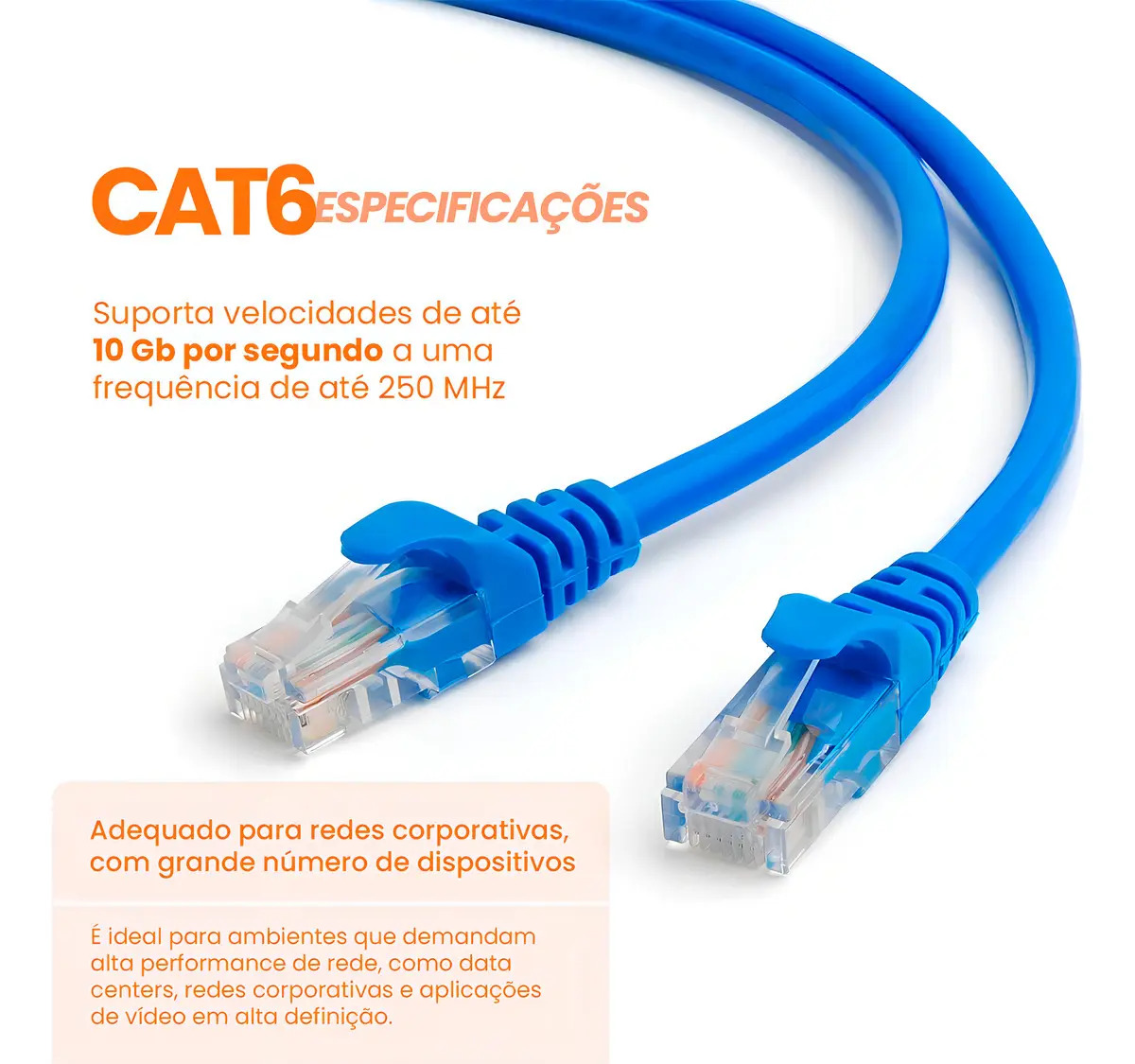 Cabo De Rede Cat6 10 Metros 10m Ethernet Lan Giga Rj45 Crimpado Boyu Cell 3