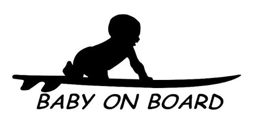 Calco Calcomanía Baby On Board Surf Auto Casa Envynilos