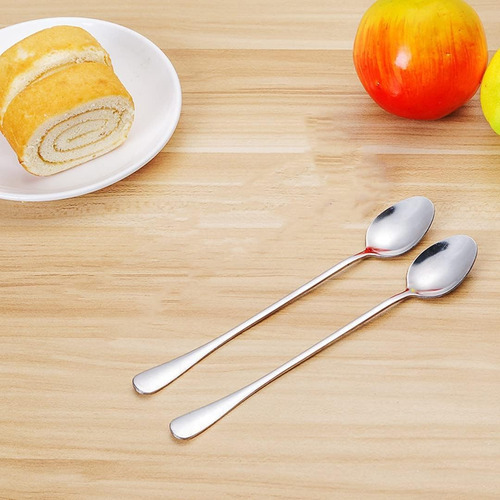 Cucharas De Mango Largo, Cuchara De Té Helado De 7.6 Pulgada