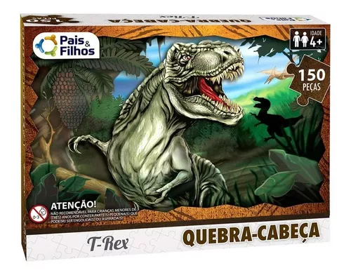 Quebra Cabeça 150 Peças Infantil Dinossauro Tiranossauro Rex