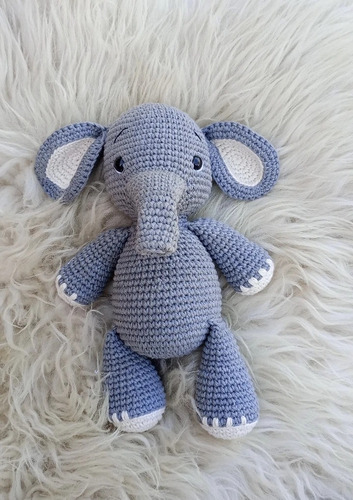Elefante Amigurumi Tejido A Crochet Muñeco De Apego