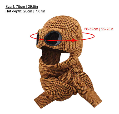 Bufanda De Gorro De Punto Cálido De Invierno Gorro De Bufand