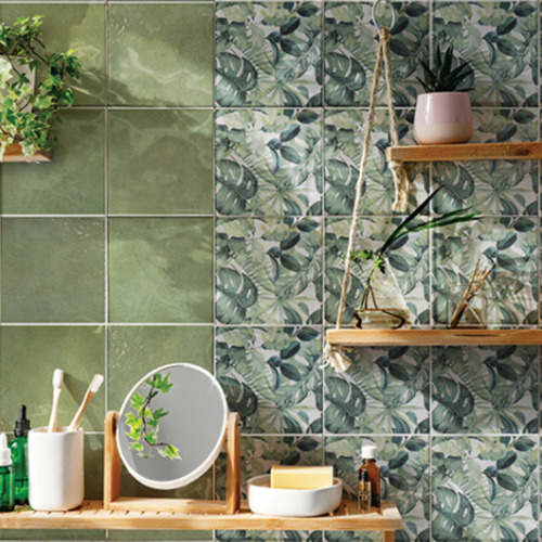 Ceramico Dolce Floral 15 X 15 Piu Verde Tropical