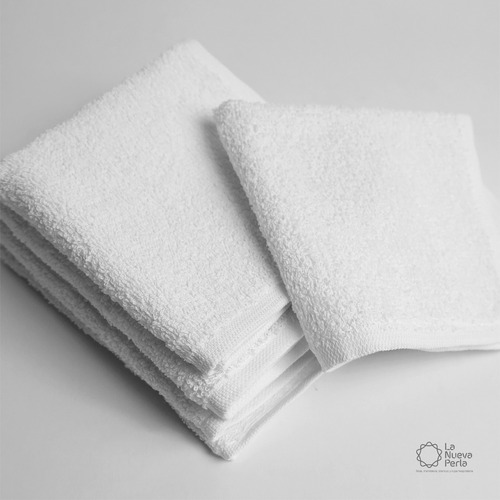 500 Toalla Facial 30x30 Cm. Manos Hotelera 100% Algodón Color Blanco Gt