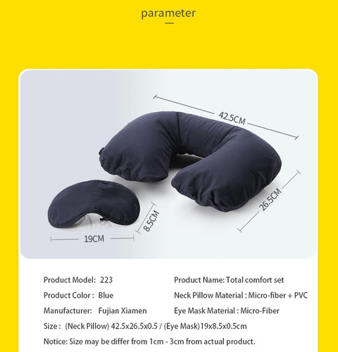 Kit Conforto - Travesseiro Inflável + Máscara + Bolsa