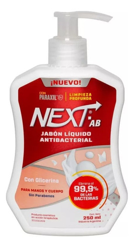 Next Jabón Líquido Antibacterial Para Manos Y Cuerpo 250ml