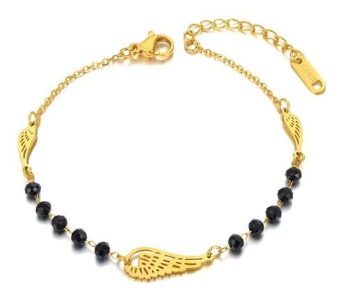 Pulsera Manilla Para Mujer Alas Ángel En Acero Inoxidable