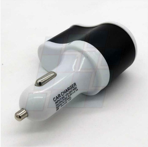 Imagen 2 de 5 de Cargador Doble Usb + 1 Toma 12v Blanco Carga Rapida-lenta