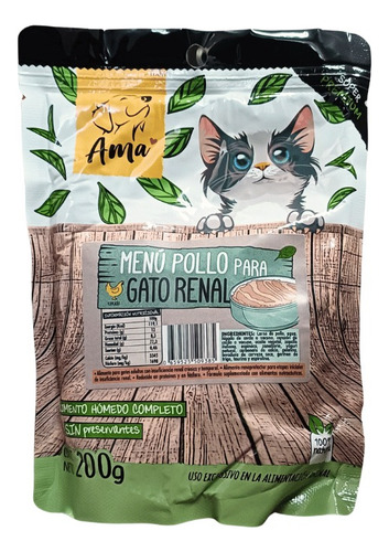 Ama Alimento Húmedo Para Gatos Pouch Renal 200 G