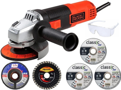 Esmerilhadeira Lixadeira 4.1/2 115mm 110v  Black Decker Kit 