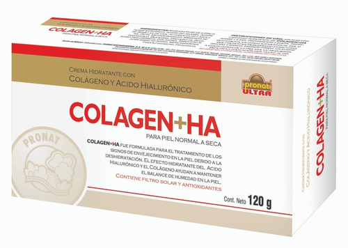 Crema Hidratante Con Colageno Acido Hialuronico 120g Pronat