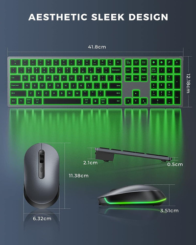 Teclado Y Mouse Inalámbricos Retroiluminados, Mouse Y Teclad