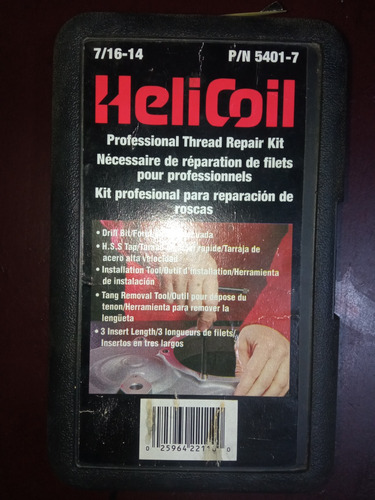 Kit De Helicoil 7/16 - 14 Reparación De Rosca