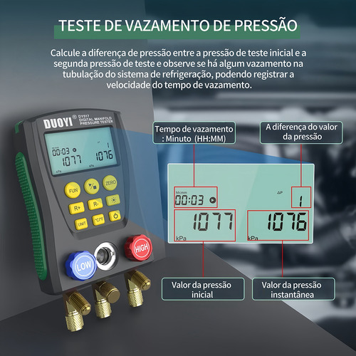 Digital Manifold Automotivo Manometro Ar Condicionado R32